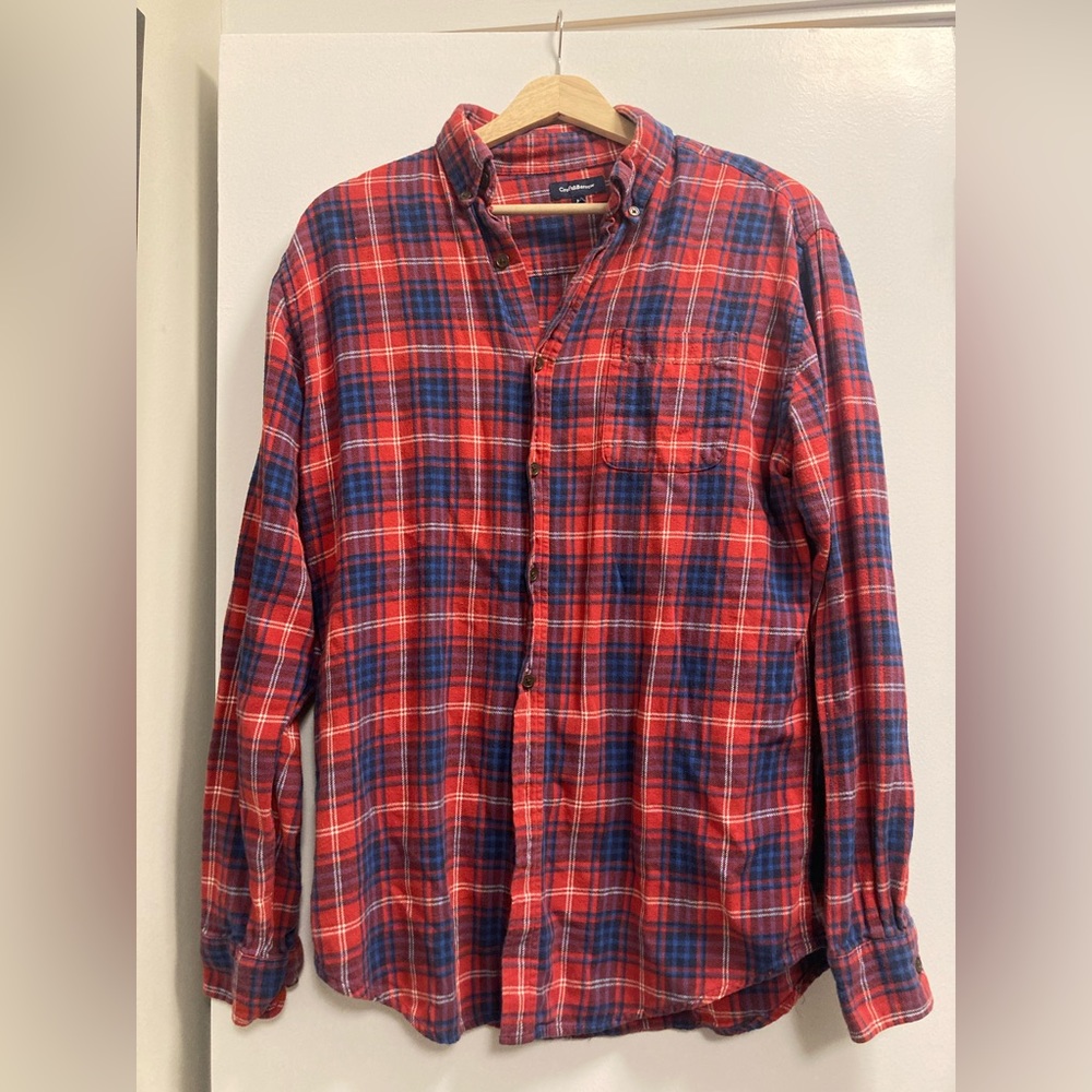 Vintage Red Plaid Flannel Shirt